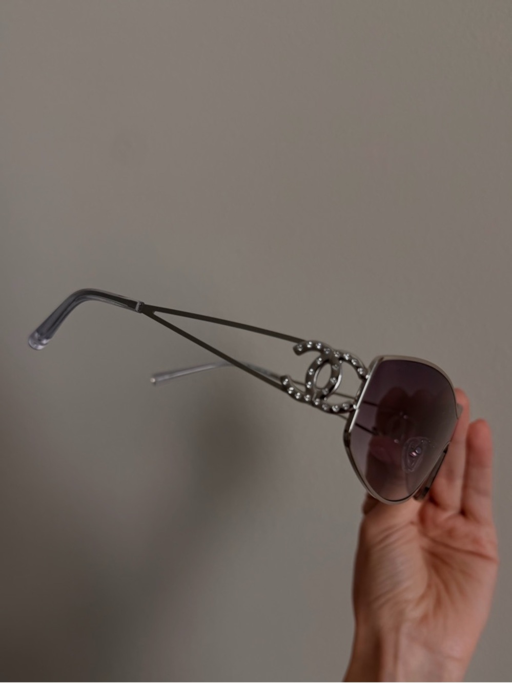 💎CHANEL Rimless Shield Sunglasses Crystal CC Detail✨ - Picture 10 of 11
